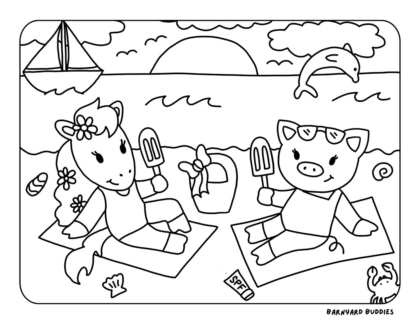 Free Beach Coloring Page