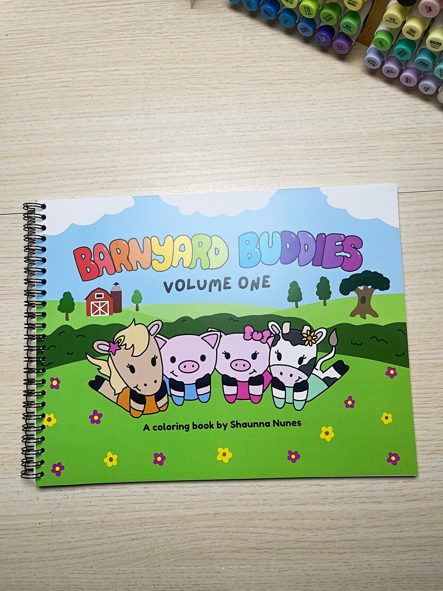 Barnyard Buddies Volume One Coloring Book with Page Protector