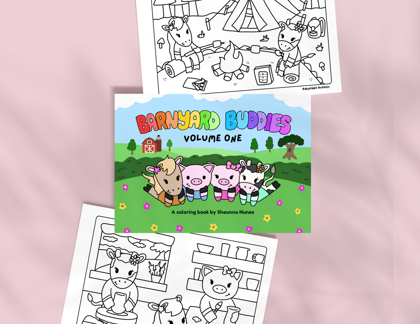 Barnyard Buddies Volume One Coloring Book with Page Protector